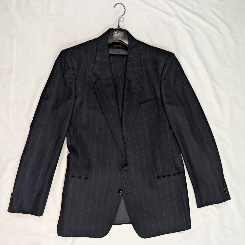 Giorgio Armani Black Pinstripe Suit